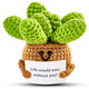 Hoedia Handmade Emotional Pickle Emotional Cucumber Crochet Doll Inspirational Gifts With Cards Cute Knitted Funny Support Pickle Potato Friend Birthday Blossom Cactus