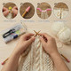 Gkinikg Knitting Tools Set With Storage Case Knitting and Crochet Accessories For Sewing Repair And Diy Craft Projects Includes Scissors Stitch Markers Needles and Ruler