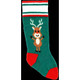 Doolallies Christmas Stockings Kits For Knitting Red Nose Reindeer Green