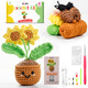 AUra Learn To Crochet Kit For Beginners Kids And Adults Premium Pattern Sunflower Beginner Crochet Kits With Easy Tube Yarn and StepByStep Video Tutorials