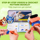 Acehochen Crochet Kit For Beginners Beginner Crochet Kit For Adults With StepByStep Video Tutorials Crochet Animal Kits Knitting Supplies 2 Pack