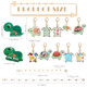 Cogcharger Diy Knitting Tool Sets 18Pcs Including Turquoise Alloy Enamel Crochet Stitch Markers Knitting Row Counter Chains Silicone Knitting Needle Stoppers For Knitting Project