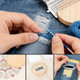 Uniqus Knit Patch Kit Patch Maker Mending 20 Portable Knit Repair Tool For Beginners 14 Hooks and 9 Needles For Socks Jeans and Clothes