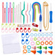 Jupean 6 Sizes Knitting Stitch Holders For Knitting 100 Pcs Crochet Stitch Markers For Crocheting Crochet Accessories With Storage Box For Quilting Sewing