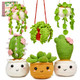 Magimuse Crochet Kit For Beginners Crochet Starter Kits Amigurumi Craft Knitting Crocheting Kits With StepByStep Video Tutorials 6 Pack Hanging Potted Plants Family40%+ Yarn