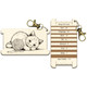 Arricraft 1 Pc Knitting Needle Gauge Multifunctional Wood Spinning Control Card Cute Cat With Wool Patterns Wpi Guide Gauge Rulers For Spinners Yarn Measuring Tools Crochet Accessories