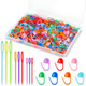 Phinus 359Pcs Crochet Accessories Kit 7 Color Knitting Locking Stitch Markers With 9 Yarn Needles Stitch Markers For Crocheting Plastic Safety Pins For Diy and Craft Sewing
