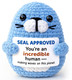Krinisou Positive Animals Crochet Seal Cute Small Encouragement Plush Appreciation Thinking Of You Present For Women Men Perfect For Seal Lovers