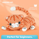 Morejmtt Crochet Kit For Beginners Adults Learn To Crochet Include Easy Knitting Soft Yarn StepByStep Video Tutorial Hook Holiday Birthday Orange Cat