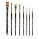 Kingart 1010A Premium 8 Pc Finesse Watercolor Artist Brush Set Synthetic Kolinsky Sable For Watercolor Gouache Oil And Acrylic Paints Short Handle Set Of 8