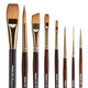 Kingart 1010A Premium 8 Pc Finesse Watercolor Artist Brush Set Synthetic Kolinsky Sable For Watercolor Gouache Oil And Acrylic Paints Short Handle Set Of 8