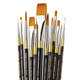 Kingart 1000D 12 Pc Premium Original Gold Series Golden Taklon Multimedia Artist Brush Set Short Acrylic Aqua Handle Set Of 12 Assorted Styles