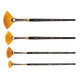 Kingart Premium 4 Pc Original Gold 9200 Series Fan Artist Brush Set Synthetic Golden Taklon Hair For Acrylic Oil Watercolor And Gouache Paint Short Handle 4 Sizes 2/0 2 4 6