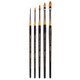 Kingart Premium 5 Pc Original Gold 9515 Series Pointed Filbert Artist Brush Set Synthetic Golden Taklon Hair For Acrylic Oil Watercolor And Gouache Paint Short Handle 5 Sizes 0 2 4 6 8