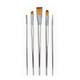 Royal and Langnickel Zen 5Pc Long Handle Brush Set Includes Flat Filbert Angular and Round Brushes