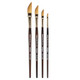 Kingart Premium Finesse 8800 Series 4 Pc Dagger Striper Brush Set Synthetic Taklon Hair For Acrylic Watercolor and Oil Short Handle 4 Sizes 1/8 1/4 3/8 1/2