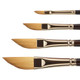 Kingart Premium Finesse 8800 Series 4 Pc Dagger Striper Brush Set Synthetic Taklon Hair For Acrylic Watercolor and Oil Short Handle 4 Sizes 1/8 1/4 3/8 1/2