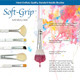 Royal and Langnickel Soft Grip 5Pc Assorted Hair Texture Paint Brush Set Includes Deerfoot Comb Mop and Fan Brushes