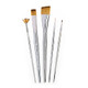 Royal and Langnickel Zen 5Pc Standard Handle Brush Set Includes Angular Shader Script Liner and Fan Brushes Gold