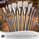 Silver Brush Limited 1504S6 Silverwhite Fan Brush Watercolor Acrylics Gouache Or Oil Brush Short Handle Size 6