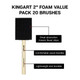 Kingart 24220 Foam 20 Pc Value Pack 2 Brush Set Short Wood Handle For Oil Acrylic and Watercolor Paint Great For Crafts Diy Home Projects Hobbies and Group Activities