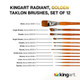 Kingart 1080B Premium Radiant Series Golden Synthetic Brushes Acrylic Oil And Watercolor Set Of 12