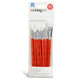Kingart 22312 All Purpose 12 Pc White Nylon Art Craft and Hobby Brush Set Assorted Sizes Round Flat Paintbrushes Short Handle Use With Oil Acrylic Watercolor Paint