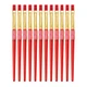 Royal and Langnickel Brush Big Kids Choice Flat Synthetic Hair Soft Rubber Grip Handle Paint Brush Pack Of 12 1300676 Size 8