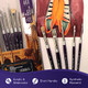 Silver Brush Limited Sk8110S Silver Silk 88 Detail Set Short Handle Artist Paintbrushes For Acrylic Watercolor Gouache Inks and Dyes 5Pc Set Flat Shader Mini Mop Chisel Blend And Round Brushes