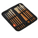 Kingart Natural Bristle Oil and Acrylic Painting Brush Set In Travel Case Set Of 10
