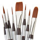 Kingart 1070C Premium 8 Pc Precision Acrylic Artist Paint Brushes Short Comfort Handle Synthetic Taklon Hair For Acrylic Oil Watercolor And Gouache Paints Set Of 8
