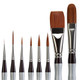 Kingart 1070C Premium 8 Pc Precision Acrylic Artist Paint Brushes Short Comfort Handle Synthetic Taklon Hair For Acrylic Oil Watercolor And Gouache Paints Set Of 8