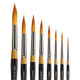 Kingart Original Gold 9020 Ultra Round Series Premium Golden Taklon Multimedia Artist Brushes Set Of 8 Sizes Sizes 2 4 6 8 10 12 14 16