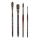 Kingart Equinox 1060C 4 Pc Set Of Brushes Premium Artist Painting Bundle For Watercolors Gouache Dyes and Silk Painting Short Handle Round And Wash Styles