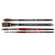 Kingart Equinox 1060C 4 Pc Set Of Brushes Premium Artist Painting Bundle For Watercolors Gouache Dyes and Silk Painting Short Handle Round And Wash Styles
