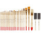Kingart 25Piece Paint Brush Set Acrylic Oil Watercolor Gouache Paints Face and Nail Miniature Detailing and Rock Painting