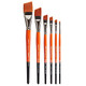 Kingart Premium 6 Pc Radiant 6400 Series Angular Shader Artist Brush Set Golden Synthetic Hair For Acrylic Oil Watercolor Painting Short Handle 6 Sizes 1/8 1/4 3/8 1/2 3/4 1