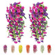 Nnouonn 2Pcs Artificial Hanging Flowers Outdoor Fake Trailing Plants Morning Glory Decoration UvResistant For Hanging Baskets Spring Decor Garden Porch Wedding Drooping Design For Pots and Patio