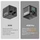 Ulanzi 40W Pro Portable Led Video Light With Dc Power Adapter 3400Mah BuildIn Battery Metal Mini Dual Color Temperature Cob Continuous Output Lighting Handheld Spotlight 2500K6500K For Video