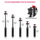 Ulanzi Select Mt16 Extendable Mini Camera Tripod 4 Levels Adjustment 360 Ball Head Cold Shoe Lightweight Portable Vlog Travel Selfie Stick Handle Grip Desktop Webcam Tripod For Dslr Action Camera