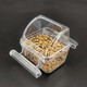 Yamibobo 2 Pack Bird Feeder Bowl Clear Water Container Bird Cage Dish No Mess Parakeet Hanging Food Cup For Cage Plastic Parakeet Feeder With Perch