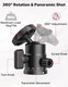 Ulanzi Select Mini Ball Head Ulanzi H28 Panoramic Tripod Head + Dual Hot Shoe Mount Dslr Camera Mount Adapter Photograph Attachment Accessories For Action Cameras Cam Smartphone Light Microphone Loading 55Lb