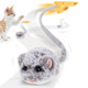 Migipaws Interactive Migimouse Cat Toy 360 Rolling and Spin With Mesh Plastic Tail For Indoor Cats Smart Motion Sensor Realistic Squeak Rechargeable Plush Kitten ToyGrey