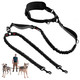 Tuff Pupper Heavy Duty Hands Bungee Dog Leash Two Large Dogs Up To 250 Lbs Comfortable Shock Absorbing Bungee Reflective Dual Padded Handles Lumbar Waist Belt 2850 360 Swivel Clips