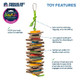 Prevue Pet Products Shredding Stack Playfuls Bird Toy Accessories For Cockatiels Parakeets Canaries Conures And Small To Medium Birds Hanging Cage Accessory For Shredding Chewing And Foraging