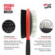 Tuff Pupper Double Sided Dog Brush Detangling Tool For Dogs And Cats Pin and Bristle Pet Brush For And Hair Types With ComfortGrip AntiSlip Handle Brown Black White