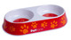Petface Melamine Double Cat Food And Water Bowl Orange Red