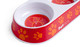 Petface Melamine Double Cat Food And Water Bowl Orange Red