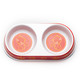 Petface Melamine Double Cat Food And Water Bowl Orange Red