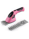 Lichamp 2-in-1 Electric Hand Held Grass Shear Pink Hedge Trimmer Shrubbery Clipper Cordless Battery Powered Rechargeable for Garden and Lawn, CGS3602PK Pink